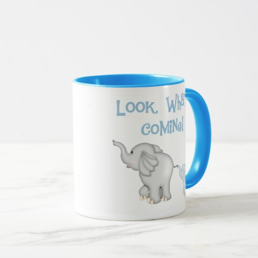 Blaue Elefant-Schwangerschaft Tasse (VorderseiteRechts)
