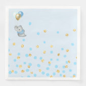 Blaue Elefant Serviette Baby Shower (Vorderseite)