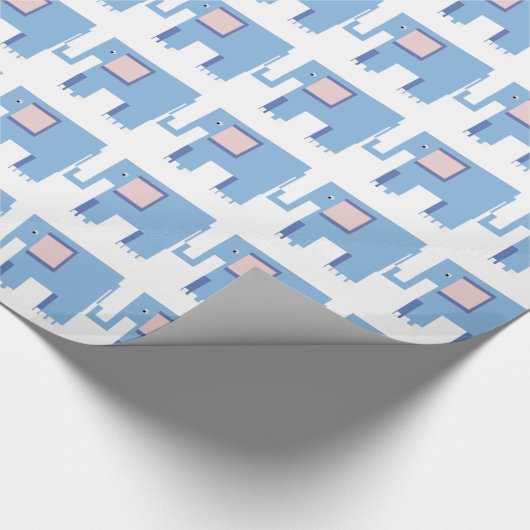 Blaue Elefanten-Babybriefe Geschenkpapier (Ecke)