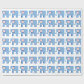 Blaue Elefanten-Babybriefe Geschenkpapier (Flach)