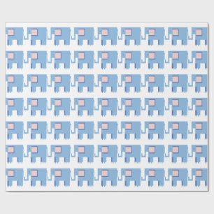 Blaue Elefanten-Babybriefe Geschenkpapier