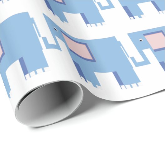 Blaue Elefanten-Babybriefe Geschenkpapier (Rolleneckpunkt)