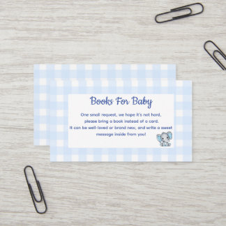 Blaue Elefanten-Bücher für Baby Shower-Einlage Visitenkarte