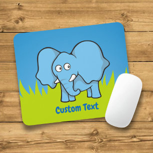 Blaue Elefanten-Cartoon-Mauspad Mousepad