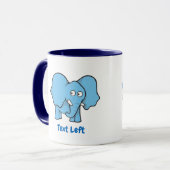 Blaue Elefanten-Cartoon-Tasse Tasse (Vorderseite Links)