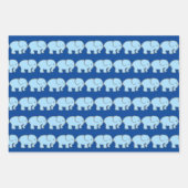 Blaue Elefanten Design Wrapping Paper Geschenkpapier Set (Vorderseite 3)