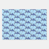 Blaue Elefanten Design Wrapping Paper Geschenkpapier Set (Vorderseite 2)
