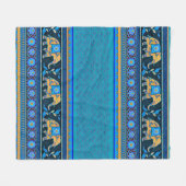 Blaue Elefanten Fleecedecke (Vorderseite (Horizontal))