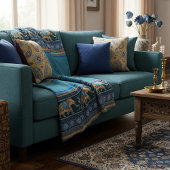 Blaue Elefanten Fleecedecke