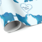 blaue Elefanten Geschenkpapier (Rolleneckpunkt)