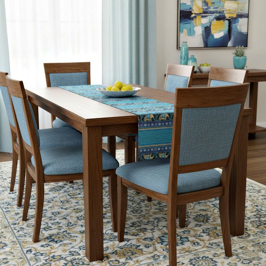 Blaue Elefanten Kurzer Tischläufer