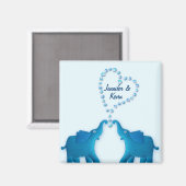 Blaue Elefanten Magnet (Vorderseite/Rückseite)