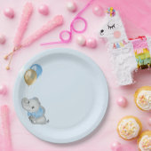 Blaue Elefanten-Papierteller Baby-Party Pappteller (Party)
