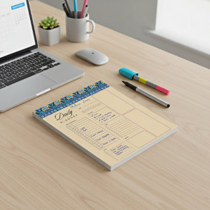 Blaue Elefanten personalisierter Tagesplaner Notizblock