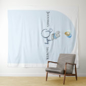 Blaue Elefanten-Tapetenbanner Wandteppich (Beispiel (Horizontal))