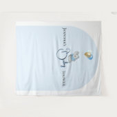 Blaue Elefanten-Tapetenbanner Wandteppich (Vorderseite (Horizontal))