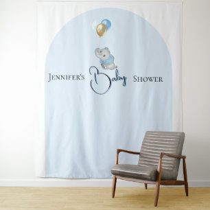 Blaue Elefanten-Tapetenbanner Wandteppich