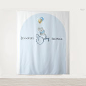 Blaue Elefanten-Tapetenbanner Wandteppich (Vorderseite)