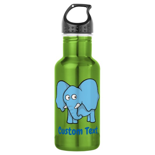 Blaue Elefantenflasche Cartoon Edelstahlflasche (Vorderseite)