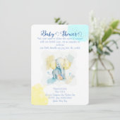 Blaue Elefantenillustrierung Save The Date (Stehend Vorderseite)