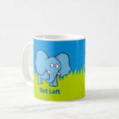 Blaue Elefantenkaffee Cartoon Tasse (Vorderseite Links)