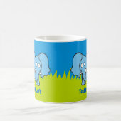 Blaue Elefantenkaffee Cartoon Tasse (Mittel)