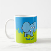 Blaue Elefantenkaffee Cartoon Tasse (Links)