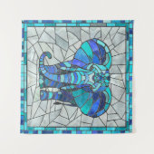 Blaue Elefantenkunst Wandteppich (Vorderseite (Horizontal))