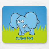 Blaue Elefantenmaus Cartoon Mousepad (Vorne)
