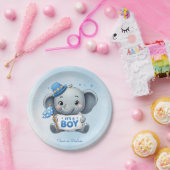 Blaue Elefantenpapierplatte Pappteller (Party)