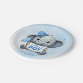 Blaue Elefantenpapierplatte Pappteller (Schrägansicht)