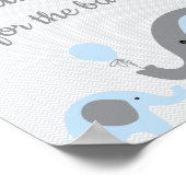 Blaue Elefantenvorhersagen für Babyzeichen Poster (Ecke)