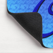 Blaue Elegant Monogramm Anfangsbuchstabe C Mousepad (Ecke)
