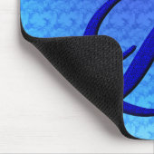 Blaue Elegant Monogramm Anfangsbuchstabe D Mousepad (Ecke)