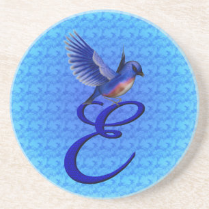 Blaue Elegant Monogramm Anfangsbuchstabe E Getränkeuntersetzer