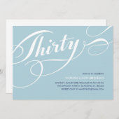 Blaue elegante 30. Geburtstags-Einladungen Einladung (Vorne/Hinten)