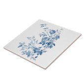 Blaue elegante Blumen-Vintage-Design Fliese (Seite)