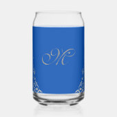Blaue elegante Chanukka Silber Menora Dosenglas (Rückseite)
