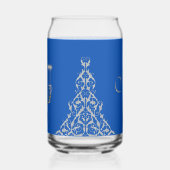 Blaue elegante Chanukka Silber Menora Dosenglas (Links)