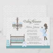 Blaue elegante einladung (Vorne/Hinten)