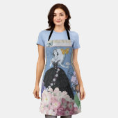 Blaue elegante Frauenblumenrobe elegant Schürze (Getragen)