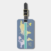Blaue, elegante Gepäckmarke mit Namen Gepäckanhänger (Vorderseite vertikal)