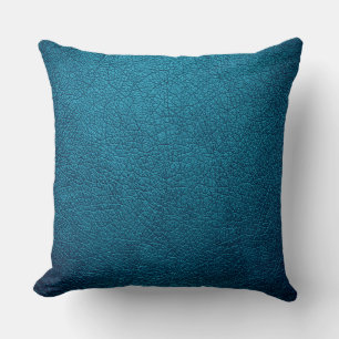 Blaue elegante Leder-Optik Kissen