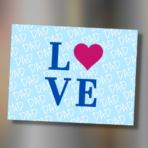 Blaue elegante LIEBE VATER Postkarte