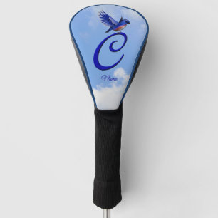 Blaue Elegante Monogramm-Initiale C Personalisiert Golf Headcover