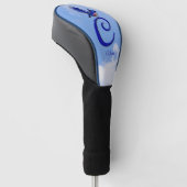 Blaue Elegante Monogramm-Initiale C Personalisiert Golf Headcover (angewinkelt)