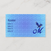 Blaue Elegante Monogramm-Initiale M Visitenkarte (Vorderseite)