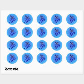 Blaue Elegante Monogramm-Initiale P Runder Aufkleber (Blatt)