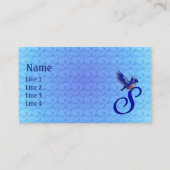 Blaue Elegante Monogramm-Initiale S Visitenkarte (Vorderseite)
