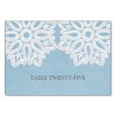 Blaue elegante Spitzentafel Tischnummer (Vorderseite)